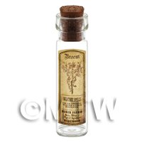 Dolls House Apothecary Broom Herb Long Sepia Label And Bottle