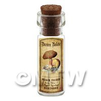 1/12th scale - Dolls House Apothecary Bitter Bolete Fungi Bottle And Colour Label