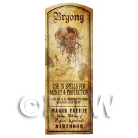 Dolls House Herbalist/Apothecary Bryony Plant Herb Long Sepia Label