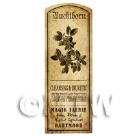 Dolls House Herbalist/Apothecary Buckthorn Herb Long Sepia Label