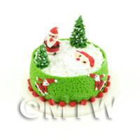 Dolls House Miniature Father Christmas Themed Cake