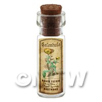 Dolls House Apothecary Calendula Herb Short Colour Label And Bottle