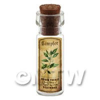 Dolls House Apothecary Camphor Herb Short Colour Label And Bottle