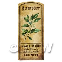 Dolls House Herbalist/Apothecary Camphor Herb Short Colour Label
