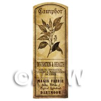 Dolls House Herbalist/Apothecary Camphor Plant Herb Long Sepia Label
