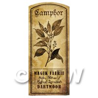 Dolls House Herbalist/Apothecary Camphor Herb Short Sepia Label