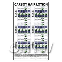 Dolls House Miniature sheet of 6 Carboy Hair Lotion