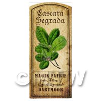 Dolls House Herbalist/Apothecary Cascara Segrada Herb Short Colour Label