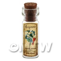 Dolls House Apothecary Cayenne Herb Short Colour Label And Bottle