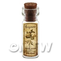Dolls House Apothecary Cayenne Herb Short Sepia Label And Bottle