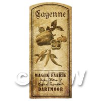 Dolls House Herbalist/Apothecary Cayenne Herb Short Sepia Label