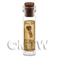 Dolls House Apothecary Celery Seed Herb Long Sepia Label And Bottle