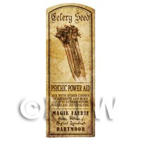 Dolls House Herbalist/Apothecary Celery Seed Herb Long Sepia Label
