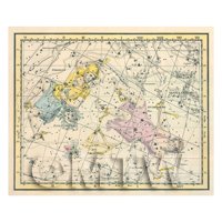 1/12th scale - Dolls House Miniature 1800s Star Map With Andromeda And Perseus