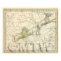 Dolls House Miniature 1800s Star Map With Leo Minor And Lynx