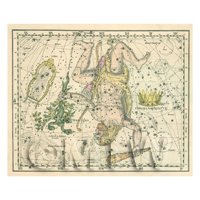 Dolls House Miniature 1800s Star Map With Hercules And Lyra 