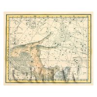 Dolls House Miniature 1800s Star Map With Pegasus And Equuleus
