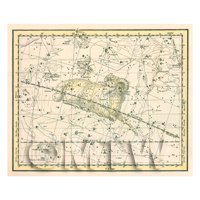 Dolls House Miniature 1800s Star Map With Aries