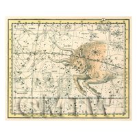 Dolls House Miniature 1800s Star Map With Taurus And Orion