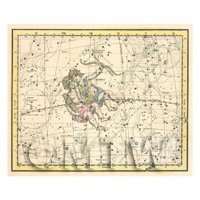 Dolls House Miniature 1800s Star Map With Gemini