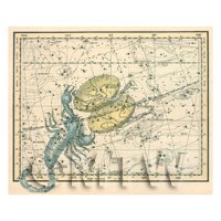 Dolls House Miniature 1800s Star Map With Scorpio And Libra