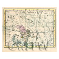 Dolls House Miniature 1800s Star Map With Sagittaries
