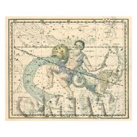 Dolls House Miniature 1800s Star Map With Aquarius And Capricorn