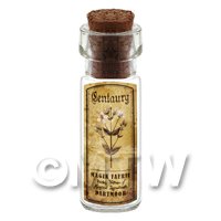 Dolls House Apothecary Centuary Herb Short Sepia Label And Bottle
