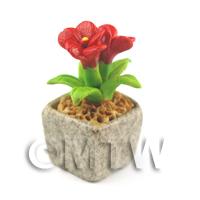 Miniature Handmade Red Coloured Ceramic Flower (CFR5)