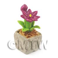 Miniature Handmade Purple Coloured Ceramic Flower (CFPU15)