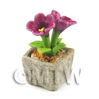 Miniature Handmade Purple Coloured Ceramic Flower (CFPU6)