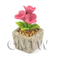 Miniature Handmade Pink Coloured Ceramic Flower (CFP13)