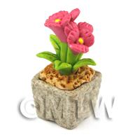 Miniature Handmade Pink Coloured Ceramic Flower (CFP6)