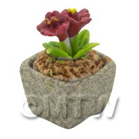 Miniature Handmade Red Coloured Ceramic Flower (CFR17)