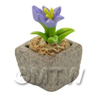 Miniature Handmade Violet Coloured Ceramic Flower (CFV16)