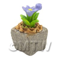 Miniature Handmade Violet Coloured Ceramic Flower (CFV18)