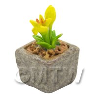 Miniature Handmade Yellow Coloured Ceramic Flower (CFY16)