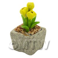 Miniature Handmade Yellow Coloured Ceramic Flower (CFY18)