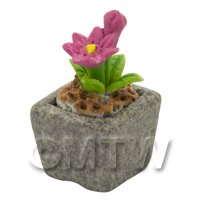 Miniature Handmade Pink Coloured Ceramic Flower (CFP17)