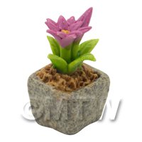 Miniature Handmade Pink Coloured Ceramic Flower (CFP18)