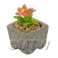 Miniature Handmade Orange Coloured Ceramic Flower (CFO13)