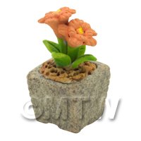 Miniature Handmade Orange Coloured Ceramic Flower (CFO14)