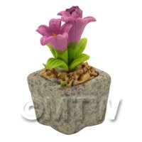 Miniature Handmade Pink Coloured Ceramic Flower (CFP19)