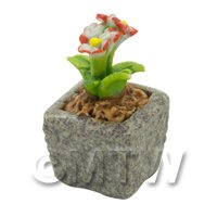Miniature Handmade Dual Coloured Ceramic Flower (CFD03)