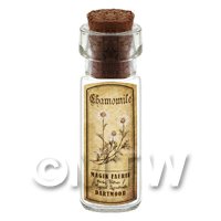 Dolls House Apothecary Chamomile Herb Short Sepia Label And Bottle