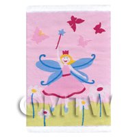 Dolls House Miniature Small Pink Fairy In Daisies Childrens Rug