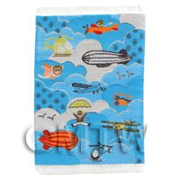 Dolls House Miniature Small Childrens Rug With Flying Machines