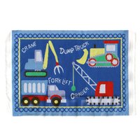 Dolls House Miniature Small Childrens Rug With Construction Theme