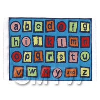 Dolls House Miniature Small Childrens Rug With Colourful Alphabet