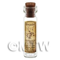 Dolls House Apothecary Cinquefoil Herb Long Sepia Label And Bottle